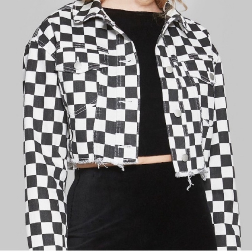 Wild Fable Women's White and Black Jacket